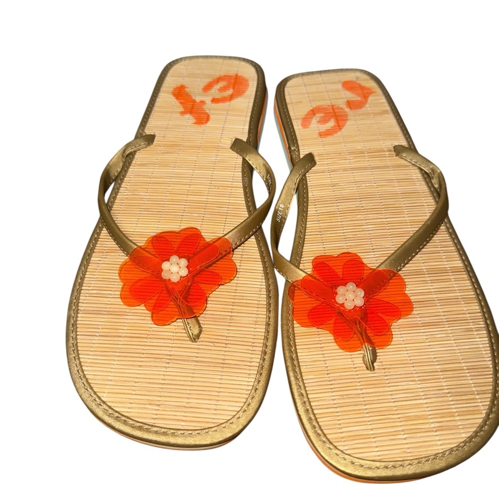 NWOT Reef Gold and Orange Women's Sandals